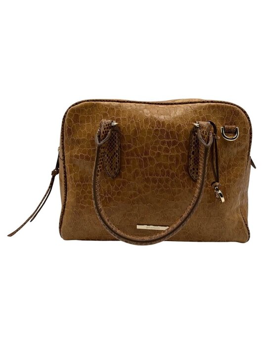Brahim Brown Embossed Leather Shoulder Bag main image 4